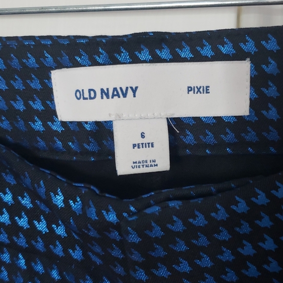 Old Navy Blue Metallic Houndstooth Pixie Cut Jeans - Picture 3 of 4